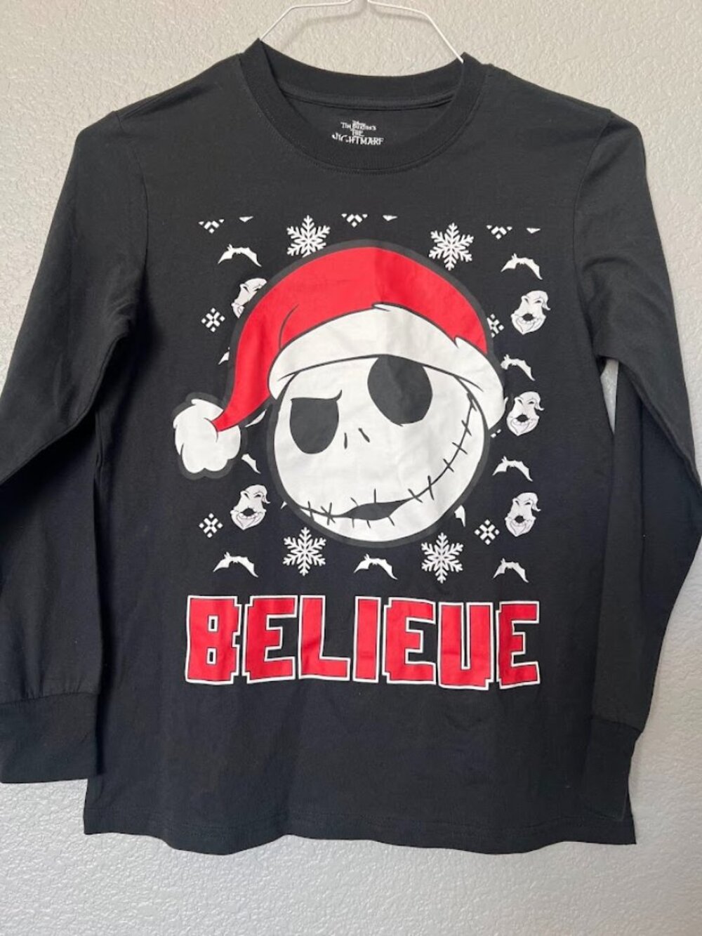 NWT Disney Nightmare Before Christmas Jack Believe Long Sleeve Shirt Large NEW